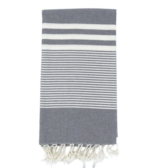 gray and white turkish towels