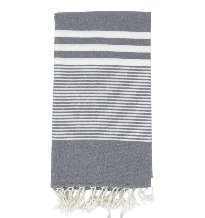 Stripe Turkish Cotton Towel - Gray — Nectar Republic
