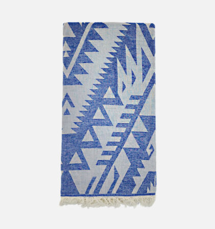 turkish beach towel blue ethnic