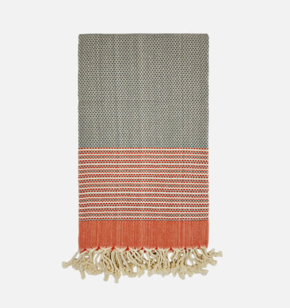 turkish towels orange gray stripe